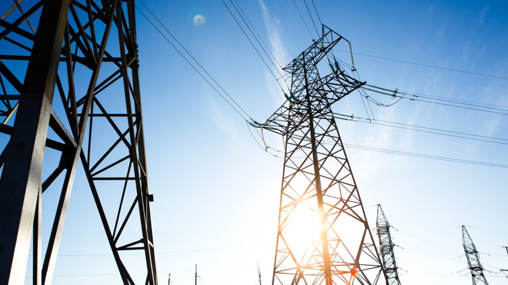 Electricity: High voltage power lines,